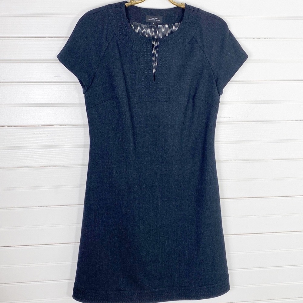 Tahari Cap Sleeve Dart Fit and Flare Dress Size 6